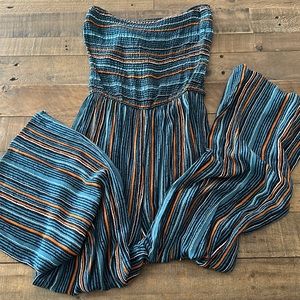 Striped Strapless Jumpsuit